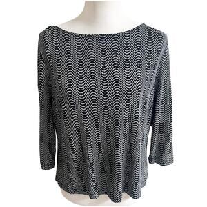 John Robert’s Wavy Design Sparky Party Top Vintage Size 18W Petite Black Silver